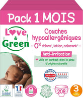 Love & Green, størrelse 3 bleer, allergivenlige, klorfri mor og barn Naty Shop