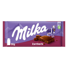 Milka Zartherb - alpin mørk mælkechokolade med et delikat strejf af kakao i multipakning - 25 x 90g