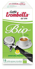 Caffè Trombetta ESE Kaffeepads, Italien Kaffee, Reichhaltiges Aroma und samtiger Geschmack Biologisch - 1 Packungen zu je 18 Kaffeepads