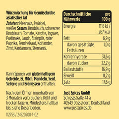 Just Spices Asia Gemüsebrühe I Würze asiatisk Suppen zu Hause selbst I Gewürzdose, 65 g