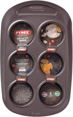 Pyrex BANDEJA 6 MAGDALENAS ASYMETRIA PX Muffinformchen, Metall, Bunt, 6 Magdalena Forme og bageplader Naty Shop