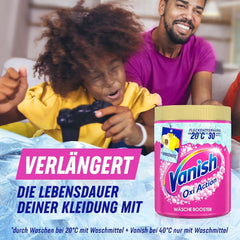 Vanish Oxi Action Powder Pink - 1.125 Kg - klorfri pletfjernelse og vasketøjsforbedringspulver - til farvet vasketøj Vaskemidler Naty Shop