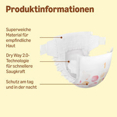 Amazon Ultra Dry Bleer, størrelse 1 (2-5 kg) - Månedlig æske, hvid, 96 antal (2 pakker af 48) (tidligere Mama Bear Brand, identisk produkt)