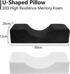 Deciniee pernă de gene în formă de U: pernă ergonomică pentru gât pernă de gene - pernă de flanel pernă de alungire a genelor pentru salon de înfrumusețare la domiciliu Perne ortopedice cervicale Naty Shop
