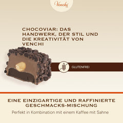Venchi – Chocoviar Gianduia, praliner i 1 kg pose, Gianduia chokolade fremstillet udelukkende med "Piemonte skovhasselnødder", glutenfri, uden kunstige farver og uden konserveringsmidler