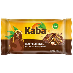 Kaba napolitanske barer 40g, 4 sprøde barer fyldt med oblater og fin hasselnøddecreme, i multipakning med original Kaba-smag