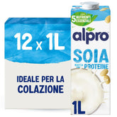 Alpro Soya Drink Natural 12x1L - Lactose Zero, Glutenfri