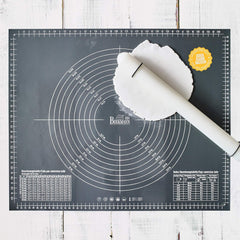 Easy Baking, Ausrollstab, 40 cm, hvid, mit Distansringen fra Silikon, fra lebensmittelechtem Kunststoff