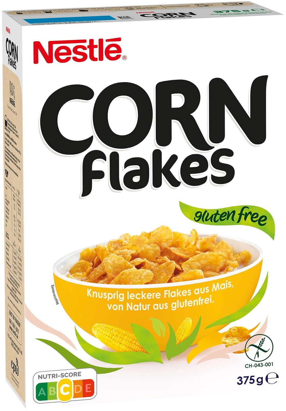 Nestlé Cereals Corn Flakes, Klassiske Corn Flakes, Glutenfri, Pakke med 1 (1 x 375 g)