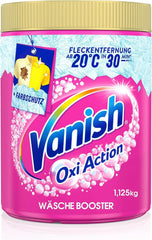 Vanish Oxi Action Powder Pink - 1.125 Kg - klorfri pletfjernelse og vasketøjsforbedringspulver - til farvet vasketøj Vaskemidler Naty Shop