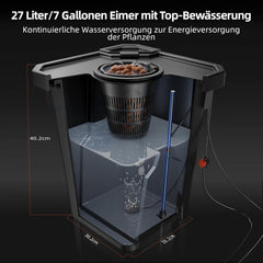 Spider Farmer DWC Hydroponic Grow System 27L/7 Gallon Dybtvandsdyrkning Nyt trekantet lågdesign Cirkulerende dryp havesystem med pottedrypsæt 8W luftpumpe 2 spande