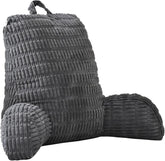 Pernă de citit pentru pat și canapea, pernă de citit cu suport pentru încheietura mâinii, cotiere și suport pentru spate, pernă de spate pentru pat pentru odihnă, relaxare, citit, lucrul la laptop, vizionarea televizorului (gri închis)