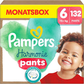 Pampers Harmony bukser størrelse 6 bleer, 132 bleer, 15 kg+, skånsom hudbeskyttelse og 360° komfort