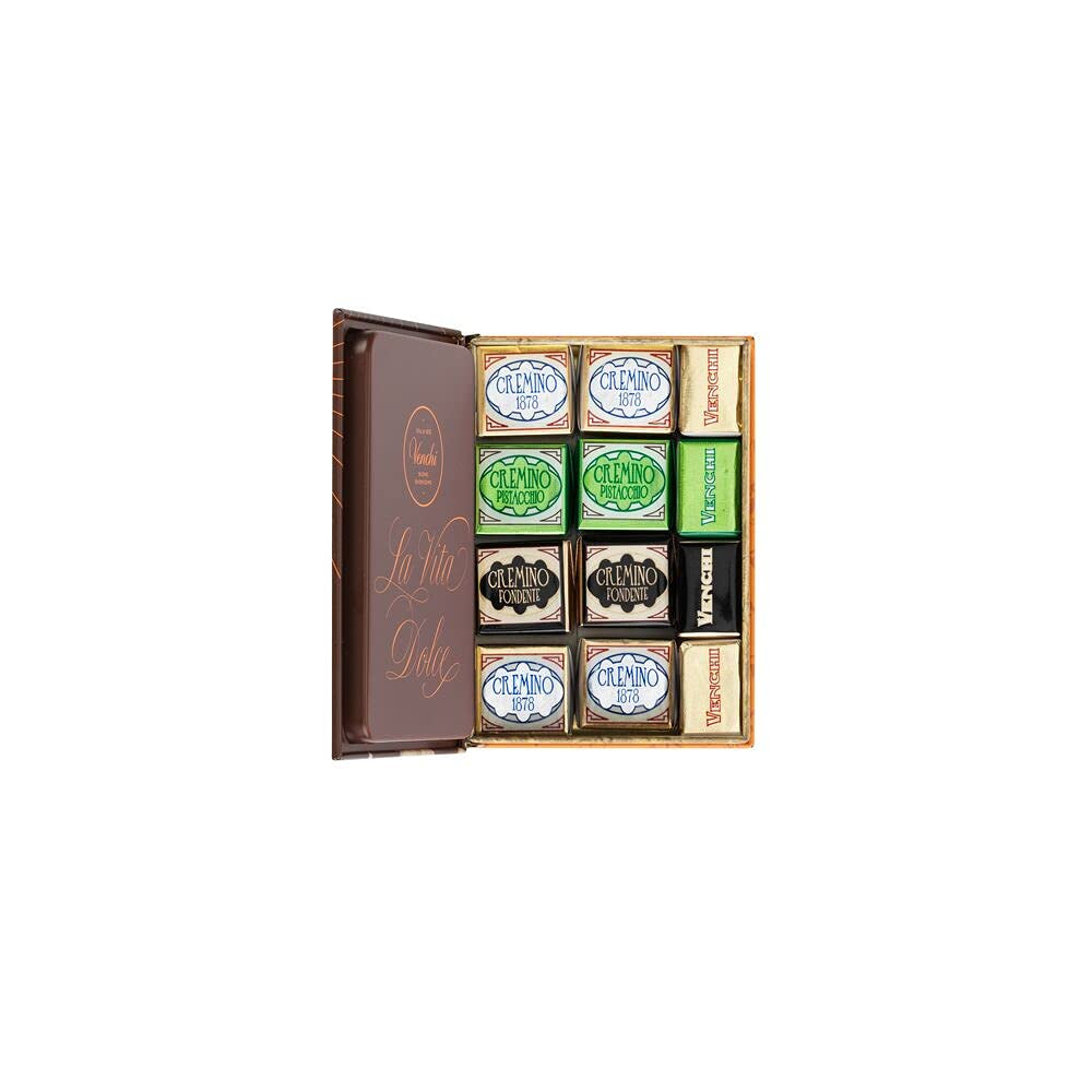 Venchi, Mini carte cu diverse ciocolate Cremini, 127 grame Bomboane de Ciocolata Naty Shop