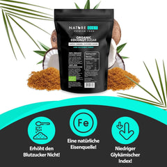 Økologisk kokossukker, karamelsmag, 1,5 kg sødemidler Naty Shop