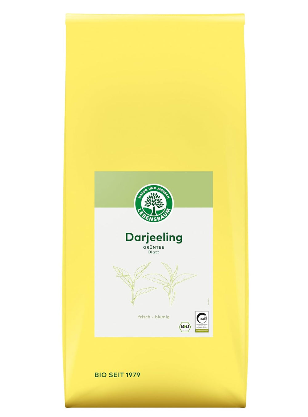 Lebensbaum Darjeeling Ceai verde cu frunze întregi, ceai organic, ceai verde cu aromă proaspătă de flori, cu o culoare ușor verde, 1000 g