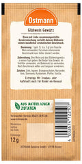 Ostmann Gewürze – Glühwein-Gewürz, Gewürzmischung für Glühwein, Punsch, Feuerzangenbowle & Kinderpunsch, ideel til Winter- og Weihnachtszeit, vegansk, 12 g (1er Pack)