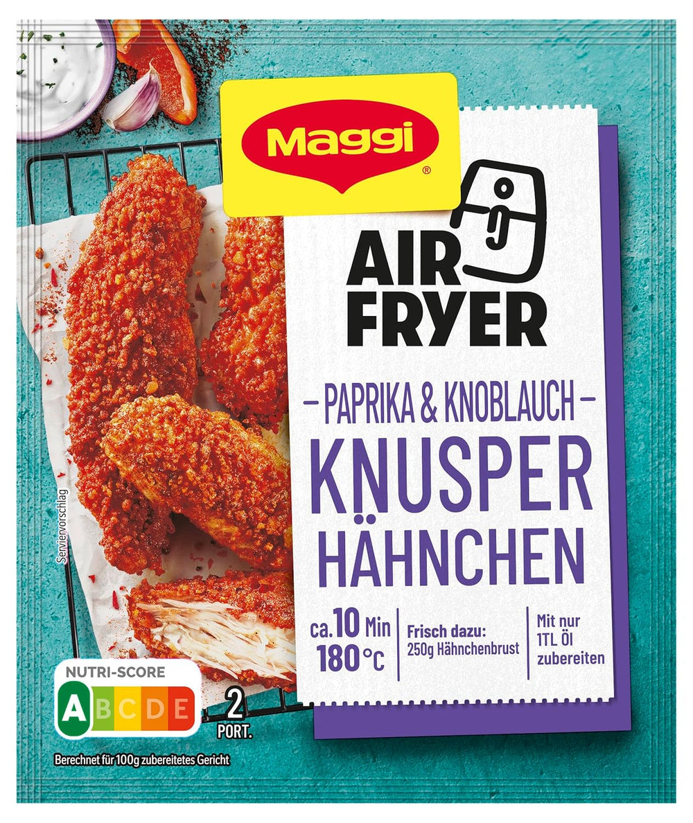MAGGI Airfryer Knusper Hähnchen - Paprika und Knoblauch, 1er Pack (1 x 39g)
