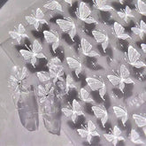 Aurora Muschel Schmetterling Nagelsticker Weiß Schmetterlinge Nail Sticker Gelee Relief Butterfly Nagelaufkleber Y2K Butterflies Nagel Sticker Nägel Nageldesign Nagel Zubehör Nail Art Stickers Nailart