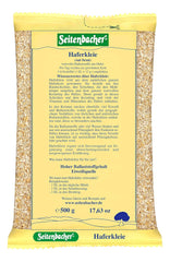 Seitenbacher Haferkleie I High Protein Gehalt I High Ballaststoff Gehalt I (1X 500 G ) Kornprodukter Naty Shop 500 G (1Er Pakke)