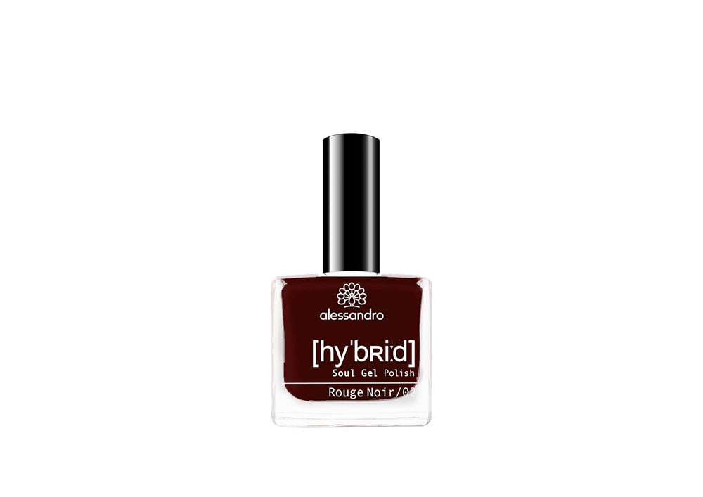 Oja HYBRID alessandro Rouge Noir - Roșu închis-Negru - Unghii perfecte în doar 3 pași, fără LED - rezistă până la 10 zile! 8 ml