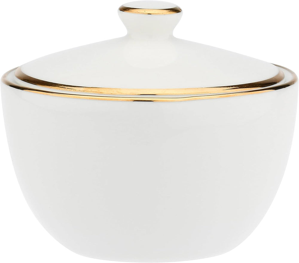 - Zuckerdose aus Porzellan, Durchmesser 10cm, Höhe 7.3cm, Kollektion Majestà