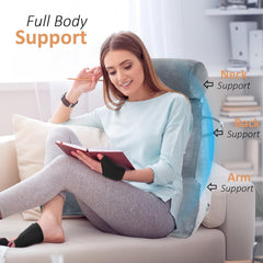 Pernă de citit XL pentru pat și canapea cu rolă detașabilă pentru gât, pernă ideală pentru spate pentru adulți cu spumă cu memorie pentru citit confortabil, lucru, joacă, vizionat la televizor, relaxare (gri)