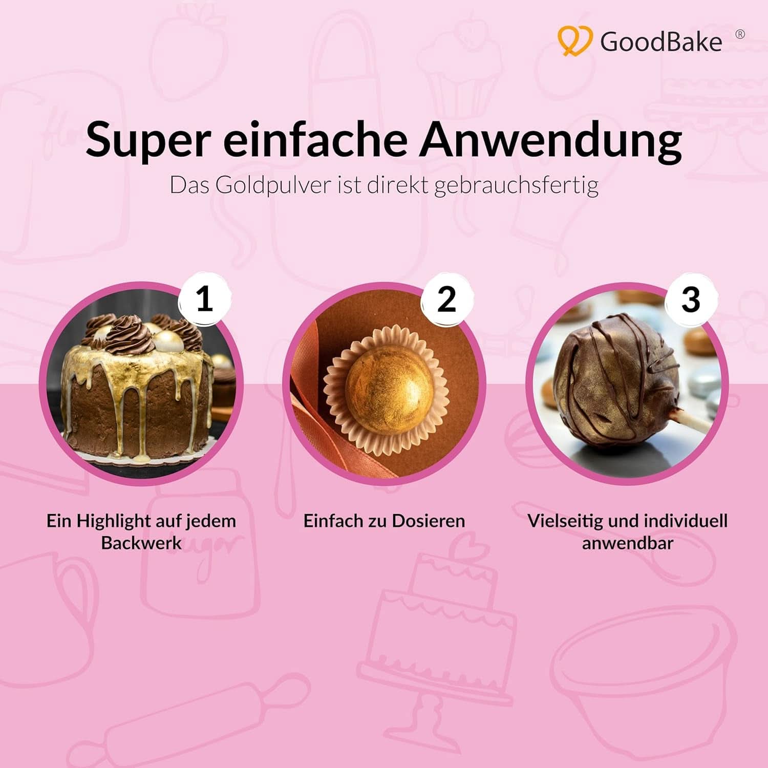 Goodbake Happy Glitter Gold - Glitter alimentar comestibil, 10 grame Glitter Naty Shop