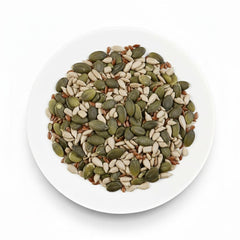 Økologisk Omega frøblanding 3 kg (blanding af græskar-, solsikke- og hørfrø), en blanding af 3 hele rå oliefrø, rig på protein, fibre og omega-3 fedtsyrer