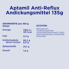 Aptamil Anti-Reflux - Komplet formel fra fødslen Diætstyring Opkastning og opstød Babymad mælkepulver 6 x 135g
