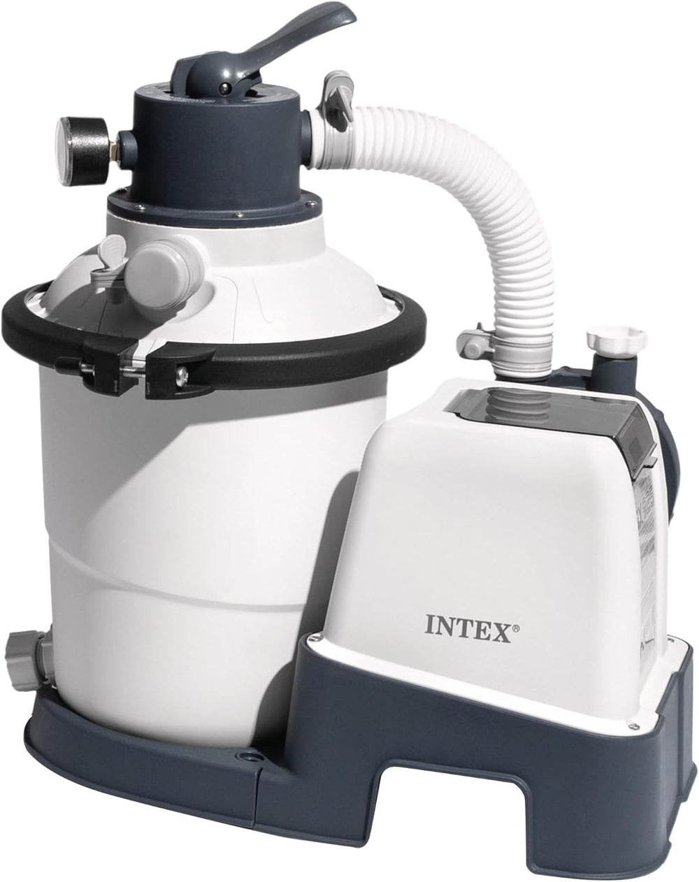 Intex 26642 Krystal Klar sandfilterpumpe med RCD, vandgennemstrømning 3500 l/t, systemflow 2000 l/t, plast, hvid