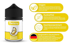 Twizzy Banana madsmag - 60 ml - Intens smag - Ideel til bagning Aromas Naty Shop