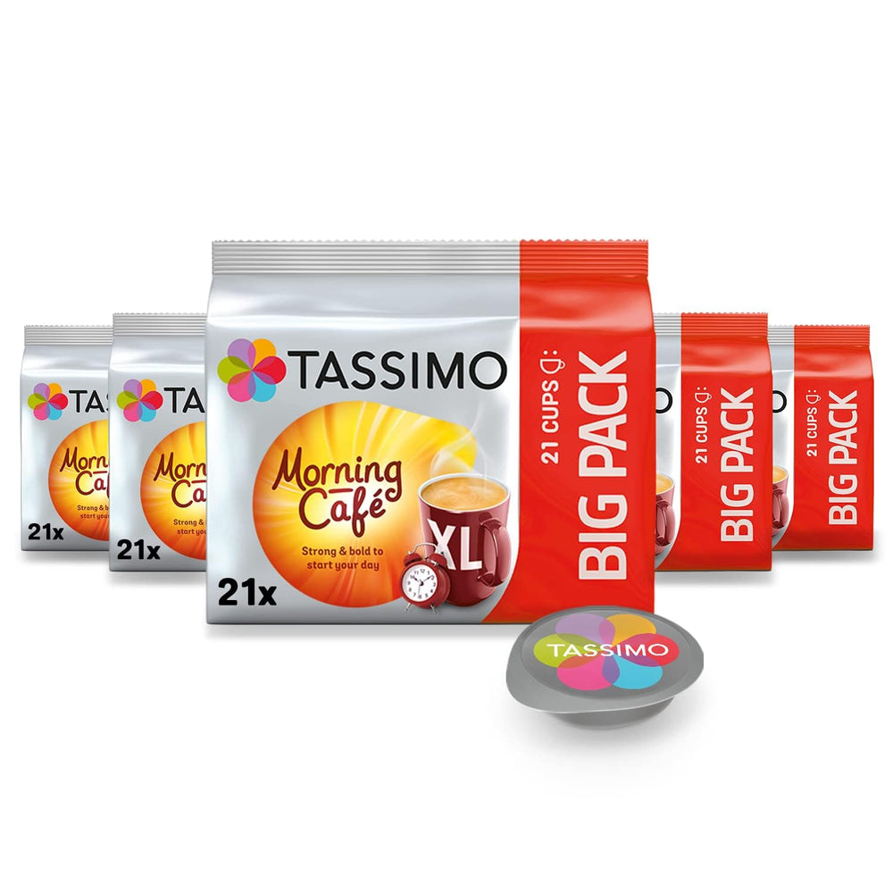Tassimo Kapseln Moring Café XL Strong & Intense, Big Pack, 5 x 21 Pads, 105 Kaffeekapseln