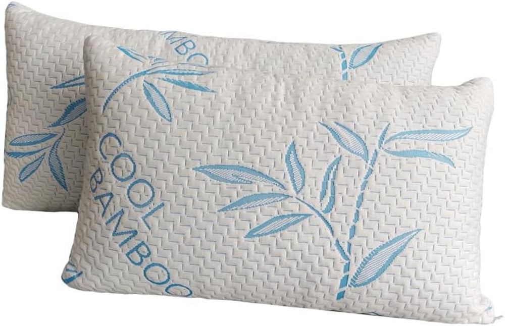Comfysleep king size pernă de viscoză din bambus, răcoritoare, spumă de memorie mărunțită, viscoză reglabilă din bambus, capac detașabil / lavabil, 2 bucăți Perne standard Naty Shop Titlu implicit