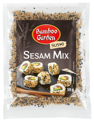 Bamboo Garden - Sushi Sesam Mix, Ideel til tilberedning af Sushi af enhver art, også lækker som topping til forskellige retter, i müsli eller grød, 1 x 50 g