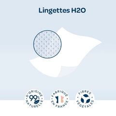 BIOLANE - Babyvådservietter H2O med vand - Lomme - Babyer - 24 x 10 stykker (240 servietter) - til følsom hud - renser og beskytter ansigt og sæde - fremstillet i Frankrig