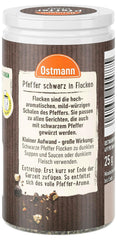 Ostmann Gewürze - Schwarze Pfefferflocken | Grober Pfeffer für intensiv-schwarfen Gesmack | Mit praktischem Streuaufsatz | 25 g i Der Streudose