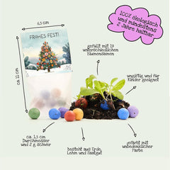 10 X Blumenmurmeln "Frohes Fest" | Kleines Geschenk & Nachhaltiges Mitgebsel Zu Weihnachten | Saatbomben Fßr Kollegen, Gäste & Kinder | Kleinigkeit Zum Advent, Adventskalender-Fßllung Oder Nikolaus