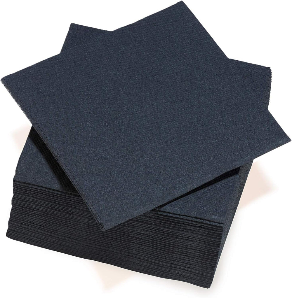 - Șervețele de hârtie Tex Touch - Negre - Șervețele certificate Fsc® - Reciclabile și Biodegradabile - Set de 40 de șervețele negre mari 38 X 38 Cm
