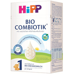 HiPP 1 Organic Combiotik (4 x 600g), mælkepulverformel til spædbørn fra fødslen, med naturlige kulturer af mælkesyre og letbehandlet økologisk stivelse, af bedste økologiske kvalitet