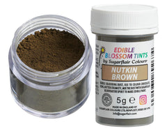 Pudră de colorant alimentar Sugarflair Blossom Tint Dust Nutkin Brown - Pudră de colorant alimentar pentru decoruri de tort, pastă de zahăr, fondant, glazură, ciocolată, cremă de unt, macarons și multe altele - 5g