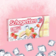 Schogetten Freeze Me Strawberry Limited Edition - Kold chokoladeis med intens jordbærsmag