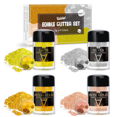 Spiselig glitter, støv, forskellige farver, 30 gram Naty Shop Sæt 4 x 5 gram