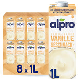 Alpro Vanilje Sojamælk 8x1L - Vegansk og rig på calcium