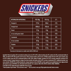 Snickers chokoladeproteinbarer - rig smag med karamelhasselnødder og nougat, bulkpakke 18x47g