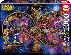 Educa - Puzzle 1000 piese pentru adulti | Imagini cu stele, puzzle 1000 piese pentru adulti si copii de la 14 ani, fluorescent, luminos in intuneric (19561) Puzzle Naty Shop Constelații