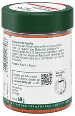 Fuchs Gewürze - Paprika geräuchert gemahlen - rauchiger Gesmack für BBQ, Gulasch eller Tofu - naturlige ingredienser - 60 g i wiederverwendbarer, genbrugsbarer Dosis