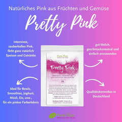 Pretty Pink Natürliche Lebensmittelfarbe Pulver Rosa (Roh Vegan) Pastell Rose Bis Intensiv Rosa-Rot - Essbare Farbe Für Lebensmittel Aus Früchten Und Gemüse - Natural Food Coloring | Pureraw 5G Naty Shop