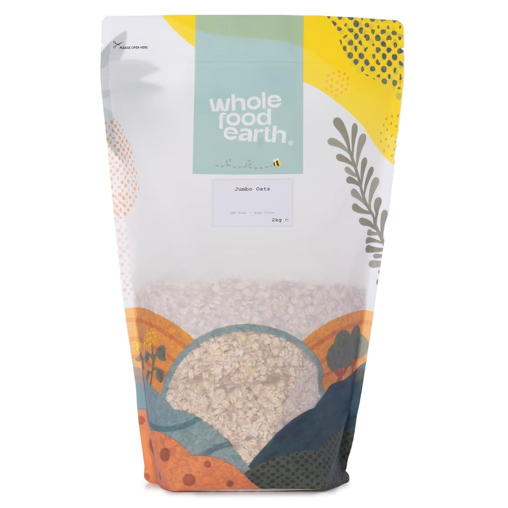 Wholefood Earth Jumbo Havregryn - GMO fri - vegansk - mælkefri - uden tilsat sukker 2 kg
