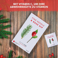 Nutra Tea Măceșe & Ace de pin, ceaiul din ace de pin contribuie la întărirea sistemului imunitar natural al organismului, la menținerea funcției rinichilor și vezicii urinare, 20 pliculețe de ceai reutilizabile, ceai din măceșe